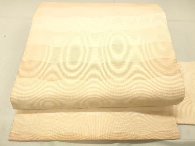 平和屋着物＊夏物　九寸名古屋帯　よろけ縞　正絹　逸品　DABA0930cm 平和屋着物＊夏物 九寸名古屋帯 よろけ縞 正絹 逸品 DABA0930cm