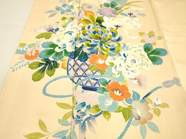 平和屋着物■訪問着 刺繍 飾花文 正絹 逸品 DABA0998cm