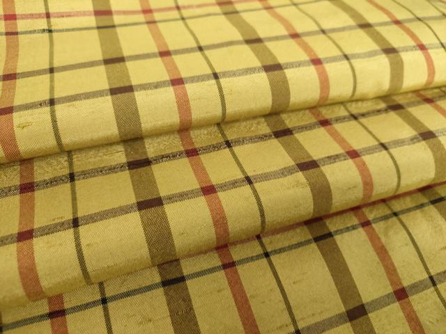 平和屋着物○上質な紬 格子 正絹 逸品 DABA1051ps