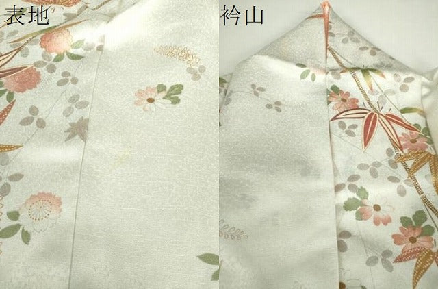 平和屋着物●上質な小紋 舞桜 笹竹文 金彩 正絹 逸品 DABA1073ps