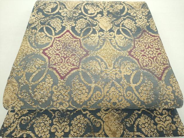 平和屋着物●両面　六通柄袋帯　葡萄唐草　金糸　正絹　逸品　未使用　DABA1329ps 平和屋着物○両面 六通柄袋帯 葡萄唐草 金糸 正絹 逸品 未使用