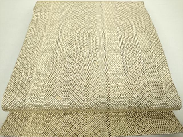 平和屋着物●本場筑前博多織 草木染 手織工房 染匠:小森久 ジャバラ紋 八寸名古屋帯 間道 正絹 逸品 DABA1364ps