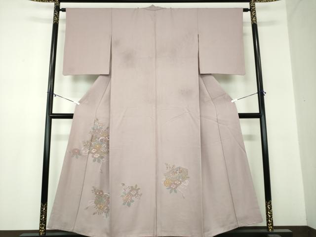 平和屋着物●中国三大刺繍 スワトウ相良刺繍 汕頭相良刺繍 総刺繍 訪問着 花文箱 金糸 正絹 逸品 DABA1481ps