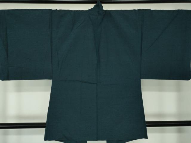 平和屋着物●男性 髭紬 アンサンブル 濃紺地 正絹 逸品 DABA1500ps