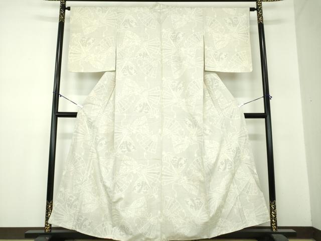 平和屋着物●結城紬 80亀甲 檜扇花文 証紙付き 正絹 逸品 DABA1515ps