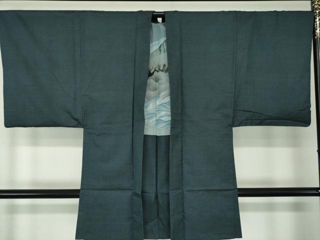 平和屋着物●男性 本場大島紬 アンサンブル 長羽織 100亀甲 総詰め 正絹 逸品 DABA1518ps