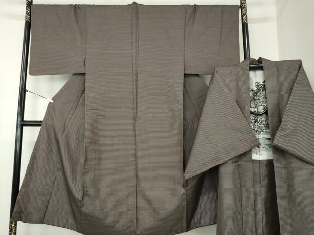 平和屋着物●男性 本場大島紬 アンサンブル 長羽織 亀甲柄 正絹 逸品 DABA1521ps