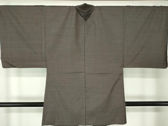 平和屋着物●男性 本場大島紬 アンサンブル 長羽織 亀甲柄 正絹 逸品 DABA1521ps