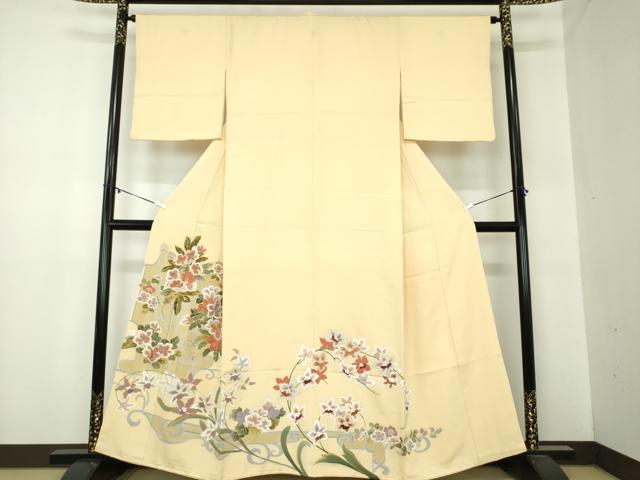 平和屋着物○豪華色留袖 刺繍 草花文 金彩 正絹 逸品 DABA1574ps