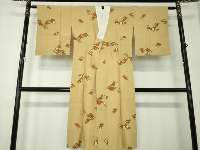 平和屋着物●上質な長襦袢 無双仕立て 花札 金彩 正絹 逸品 DABA1603ps