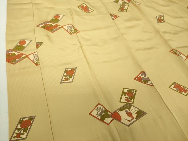 平和屋着物●上質な長襦袢 無双仕立て 花札 金彩 正絹 逸品 DABA1603ps