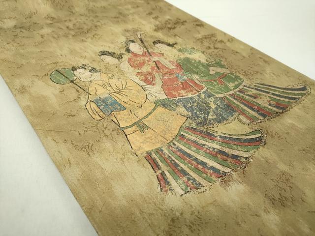 平和屋着物●太鼓柄袋帯 高松塚古墳 西壁女子群像 飛鳥美人 飛龍 正絹 逸品 未使用 DABA1661ps
