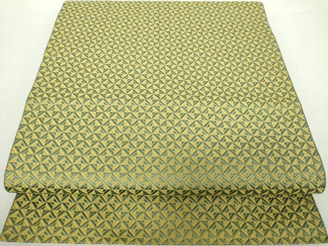 平和屋着物●本場筑前博多織 八寸名古屋帯 格子 正絹 逸品 DABA1727ps