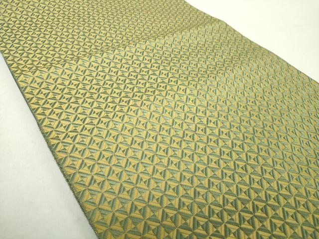 平和屋着物●本場筑前博多織 八寸名古屋帯 格子 正絹 逸品 DABA1727ps