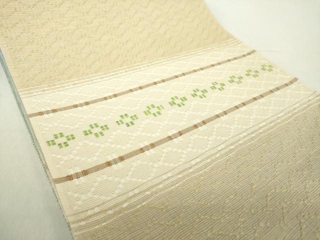 平和屋着物●両面 太鼓柄京袋帯 花織 花菱 正絹 逸品 DABA1750ps