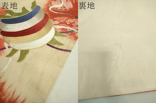 平和屋着物●アンティーク 大正ロマン 太鼓柄袋帯 駒刺繍 手刺繍 絞り 糸車花文 金銀糸 正絹 逸品 DABA1820ps