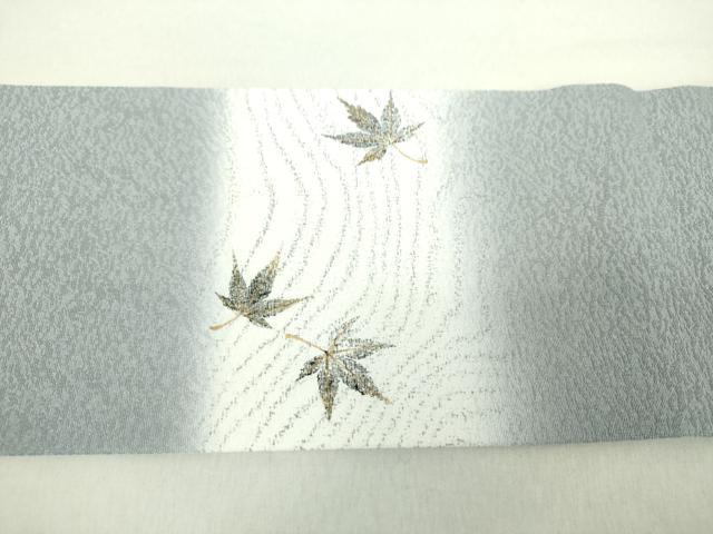 平和屋着物●九寸名古屋帯 竜田川 金彩 正絹 逸品 未使用 DABA1838ps