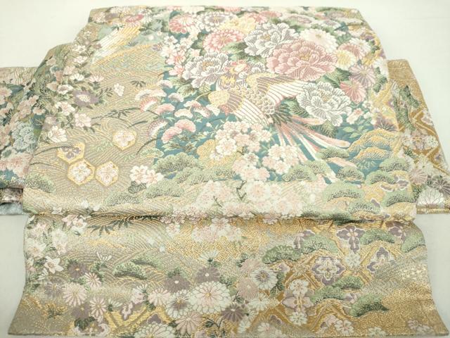 平和屋着物●ワンタッチつけ帯 唐織 吉祥鳳凰花文 金糸 正絹 逸品 DABA1865ps