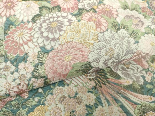 平和屋着物●ワンタッチつけ帯 唐織 吉祥鳳凰花文 金糸 正絹 逸品 DABA1865ps