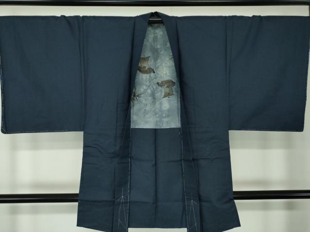 平和屋着物●男性 紬 アンサンブル 長羽織 100亀甲 総詰め 正絹 逸品 未使用 DABA1873ps