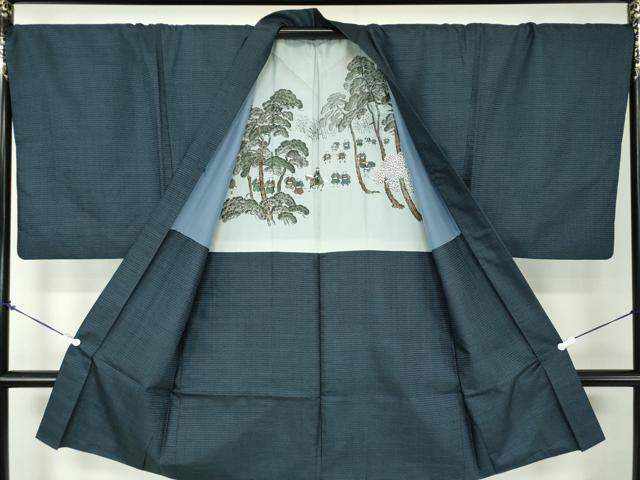 平和屋着物●男性 本場大島紬 アンサンブル 長羽織 100亀甲 総詰め 正絹 逸品 未使用 DABA1878ps