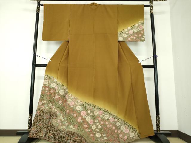 平和屋着物●訪問着 絞り 辻が花 暈し染め 金銀彩 正絹 逸品 DABA1899ps
