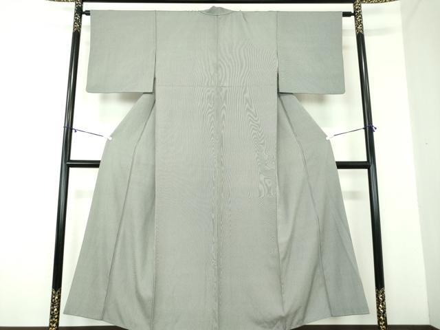 平和屋着物●江戸小紋 万筋 黒色×灰色 正絹 逸品 DABA1901ps