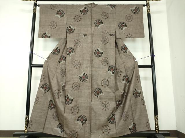 平和屋着物●本場大島紬 9マルキ 花丸文 正絹 逸品 DABA1935ps