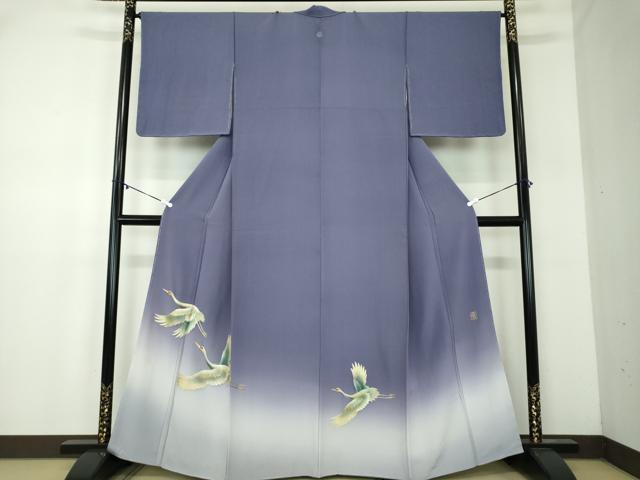 平和屋着物●漆工芸作家 金森一博 色留袖 飛鶴文 暈し染め 金彩 正絹 逸品 未使用 DABA1942ps