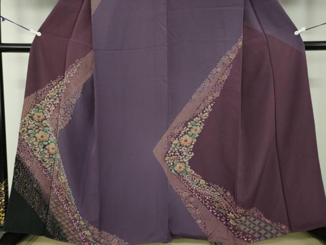 平和屋着物●訪問着 絞り 辻が花 暈し染め 金彩 正絹 逸品 DABA1943ps