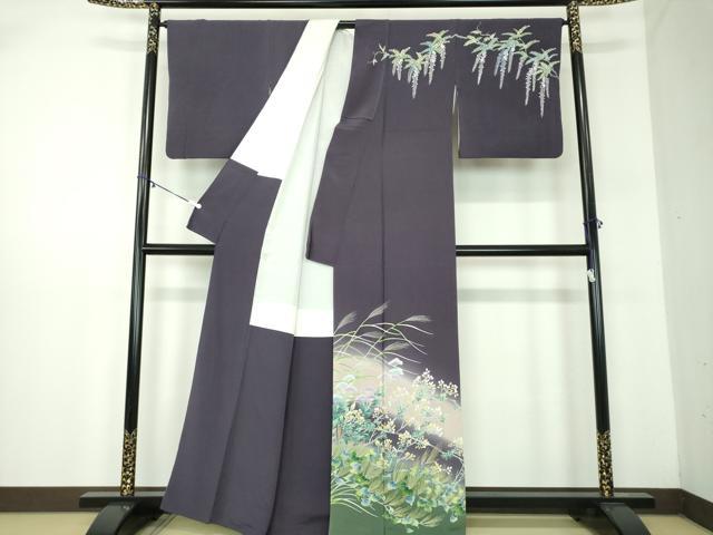 平和屋着物●訪問着 友禅 作家物 秋草文 暈し染め 正絹 逸品 DABA1944ps