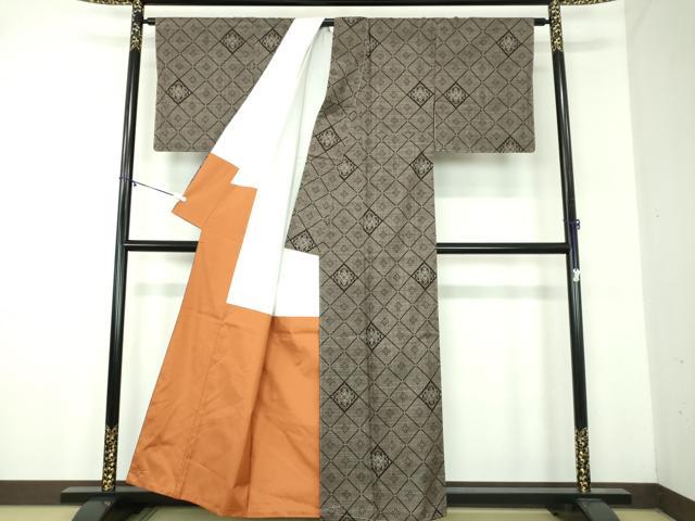 平和屋着物●本場大島紬 7マルキ 花菱文 正絹 逸品 未使用 DABA1949ps
