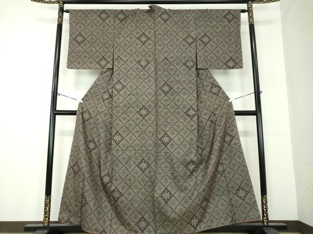平和屋着物●本場大島紬 7マルキ 花菱文 正絹 逸品 未使用 DABA1949ps