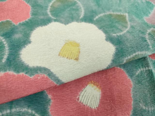 平和屋着物●絞り染師 清鈴 訪問着 椿 暈し染め 正絹 逸品 DABA1950ps