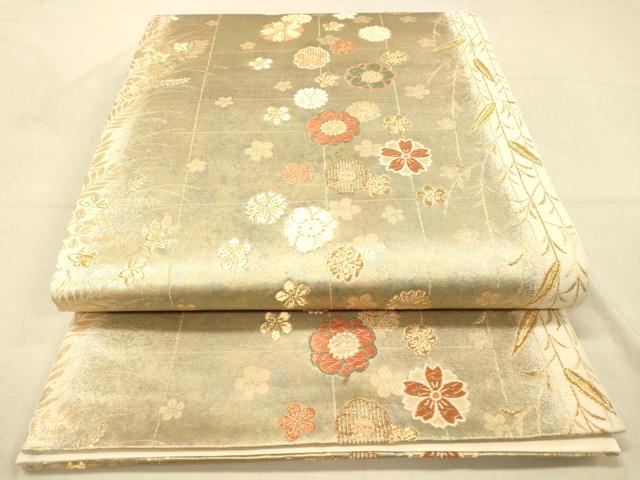 平和屋着物□六通柄 本袋帯 舞花文 正絹 逸品 A-pf4507 逸品