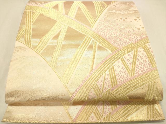 平和屋着物◎六通柄袋帯 唐織 籬花文 金糸 正絹 逸品 DABA2330ya