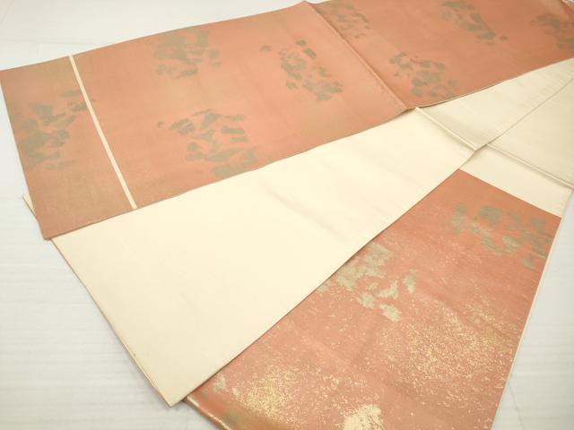 平和屋着物◎六通柄袋帯 霞文 引箔 正絹 逸品 DABA3152qa
