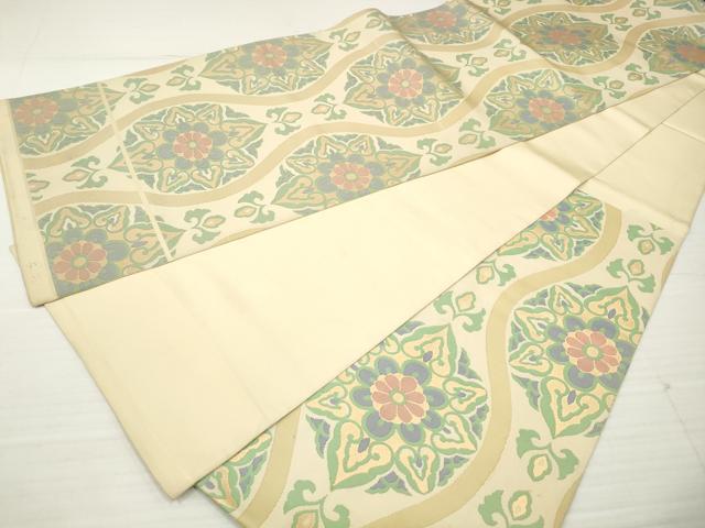 平和屋着物◎六通柄 本袋帯 立涌正倉院花文 金糸 正絹 逸品 DABA3187qa