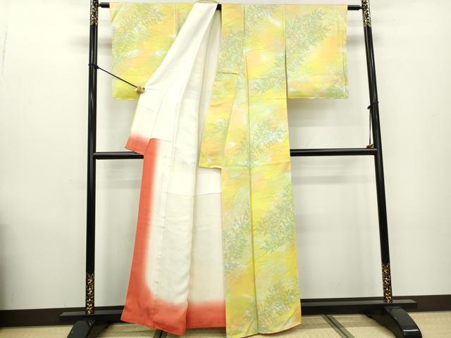 平和屋着物■上質な小紋 霞枝葉文 正絹 逸品 DABA3496qa