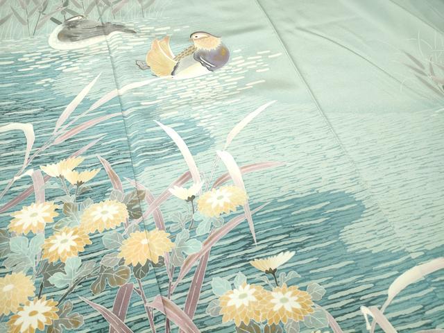 平和屋着物●豪華色留袖 作家物 鴛鴦花文 金彩 正絹 逸品 DABA4386az