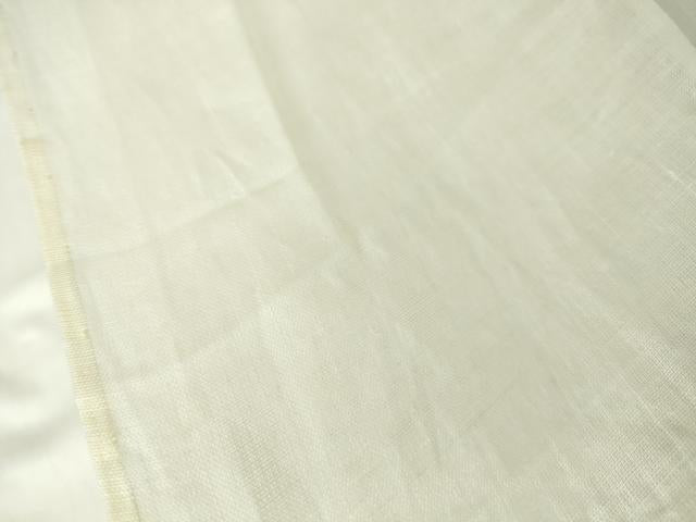 平和屋着物*夏物 長襦袢 草花紋紗 鳥の子色 麻 逸品 DABA4466az
