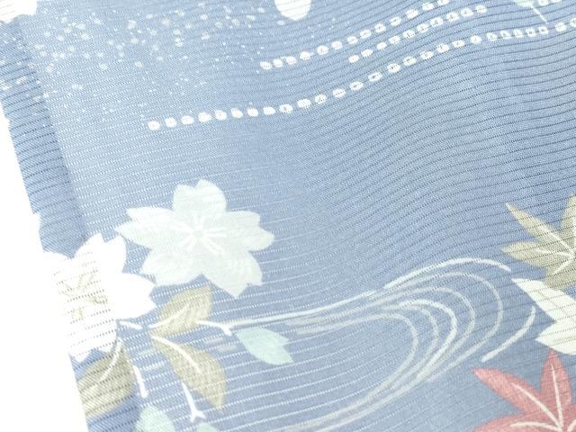 平和屋着物*夏物 小紋 絽 流水桜文 高島屋扱い さんび謹製 洗える着物 未使用 DABA4479az