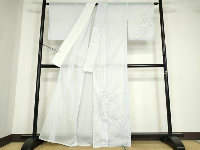 平和屋着物*夏物 訪問着 絽 草葉文 洗える着物 DABA4502az