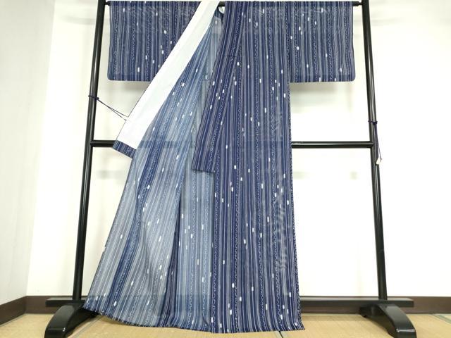平和屋着物*夏物 小紋 絽 矢羽間道 洗える着物 DABA4503az