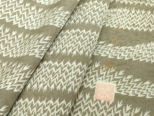 平和屋着物●創業140年 小糸染芸の四代目 小糸敏夫 小紋 樹林文 正絹 逸品 DABA4601az