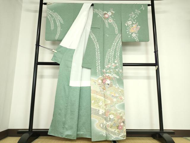 平和屋着物●訪問着 花文箱 辻が花 金彩 正絹 逸品 DABA4663az