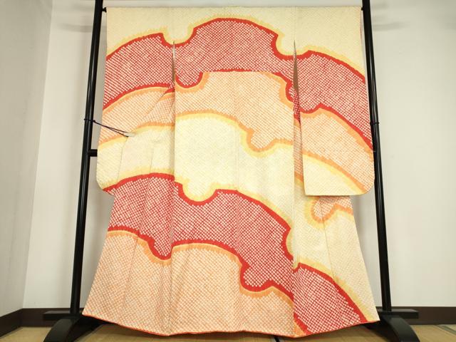 平和屋着物●豪華振袖 総絞り 雪輪重ね文 正絹 逸品 DABA4712az