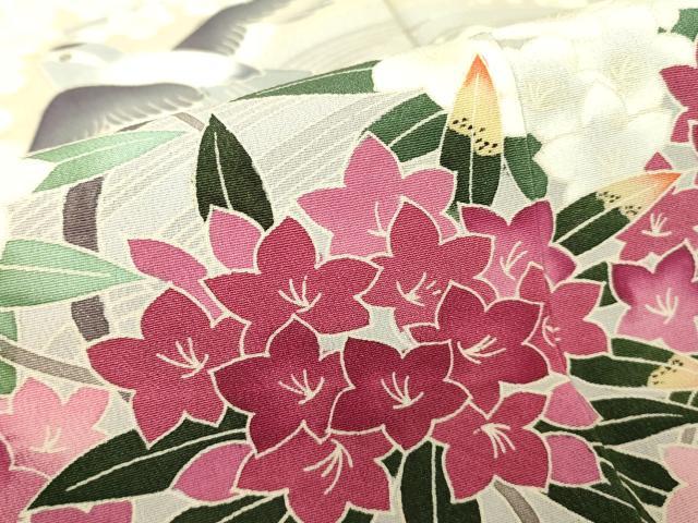 平和屋着物●豪華黒留袖 友禅作家物 群鳥花文 正絹 逸品DABA4827az