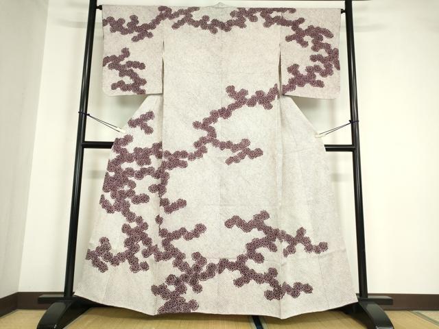 平和屋着物●訪問着 総絞り 舞花文 正絹 逸品 DABA4884az