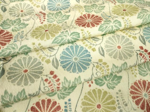 平和屋着物●上質な小紋 菊文 正絹 逸品 DABA4886az